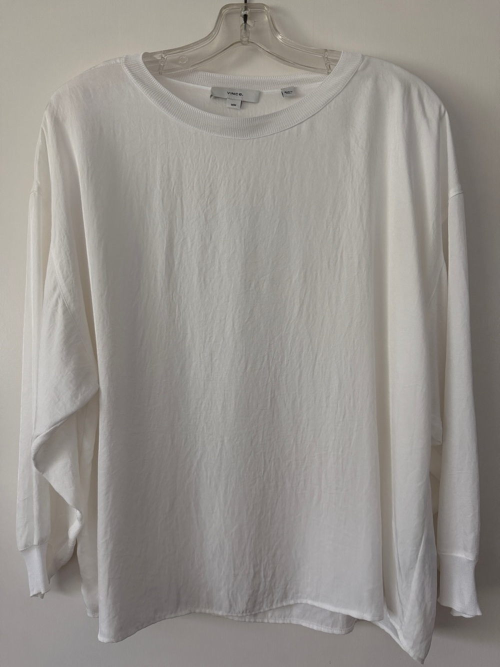 Vince White Relaxed Long-Sleeve Top